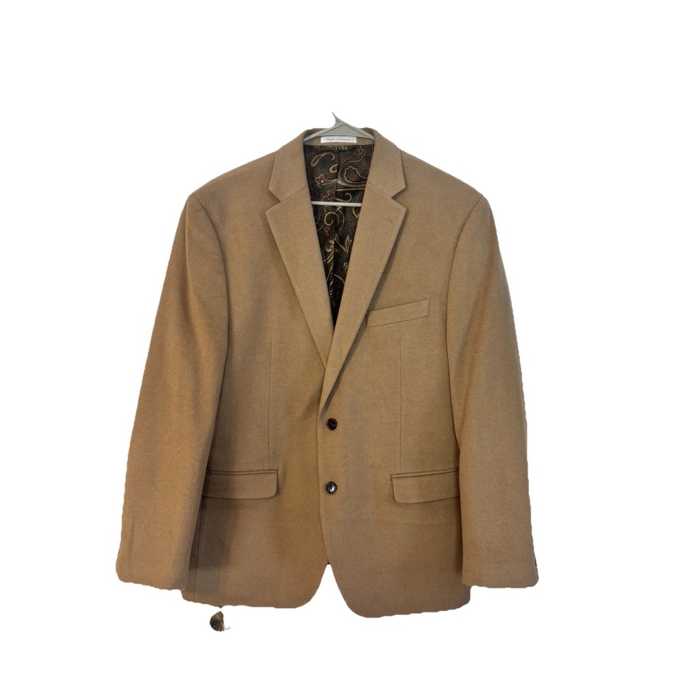 Ralph Lauren Men 42R Sport Coat Wool Silk Cashmere Jacket Tan Classic
